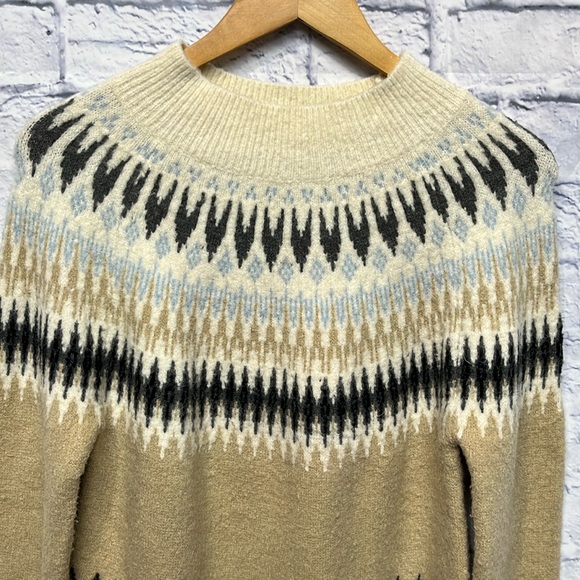 Cable Stitch Women's Long Sleeve Nordic Fair Isle Turtleneck Pullover Sweater - Picture 2 of 7